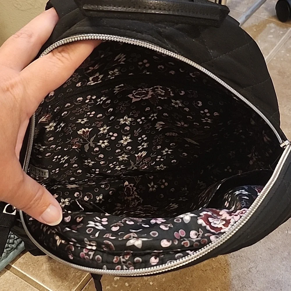 Black Quilted Backpack - Picture 2 of 5
